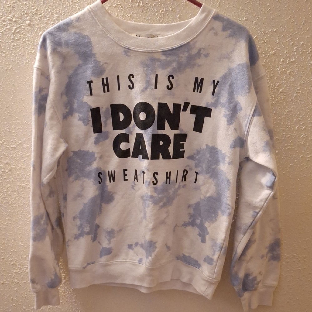 Wound Up White and Blue Tie-Dye Sweatshirt